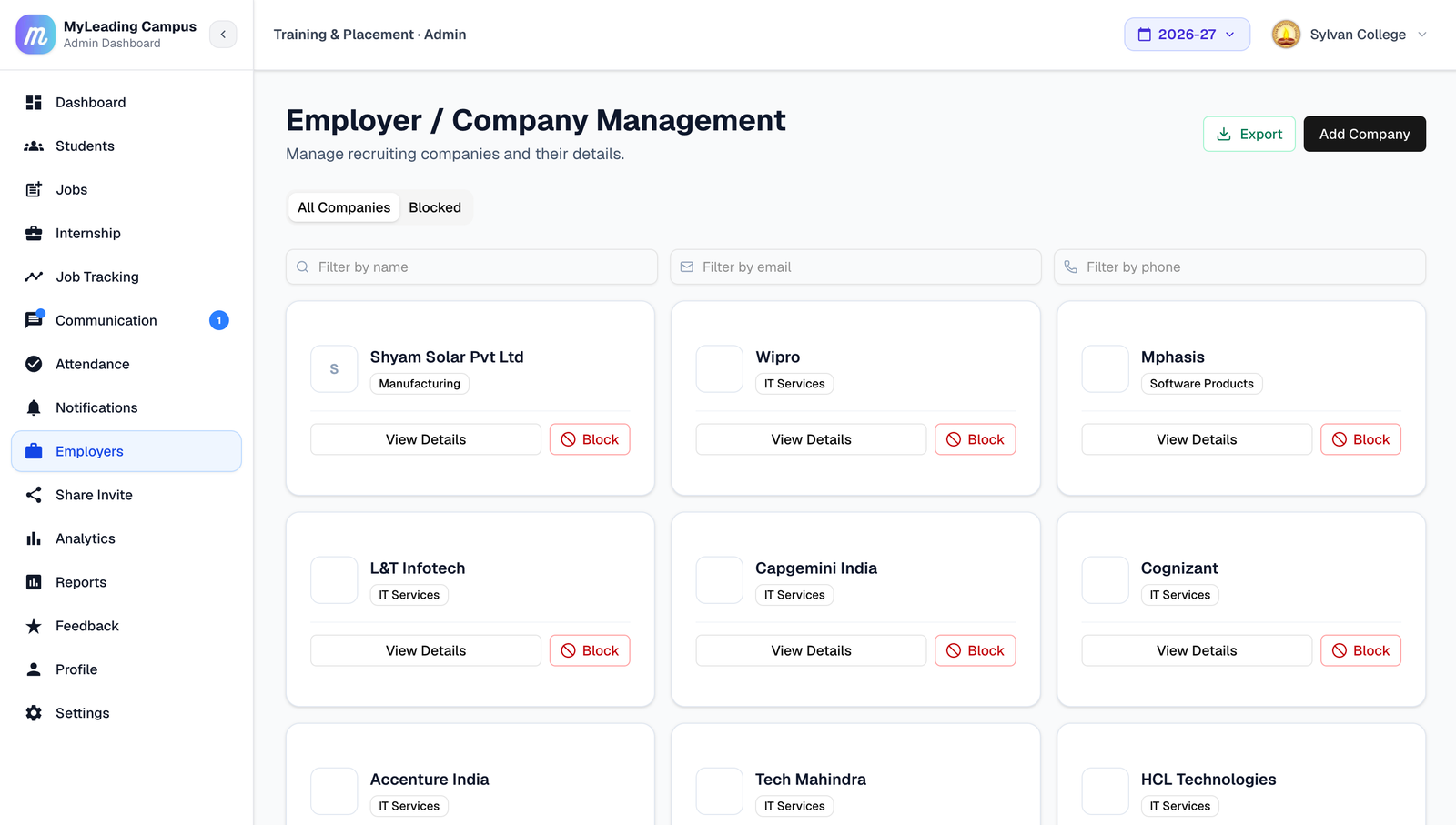 Employer & Recruiter Management