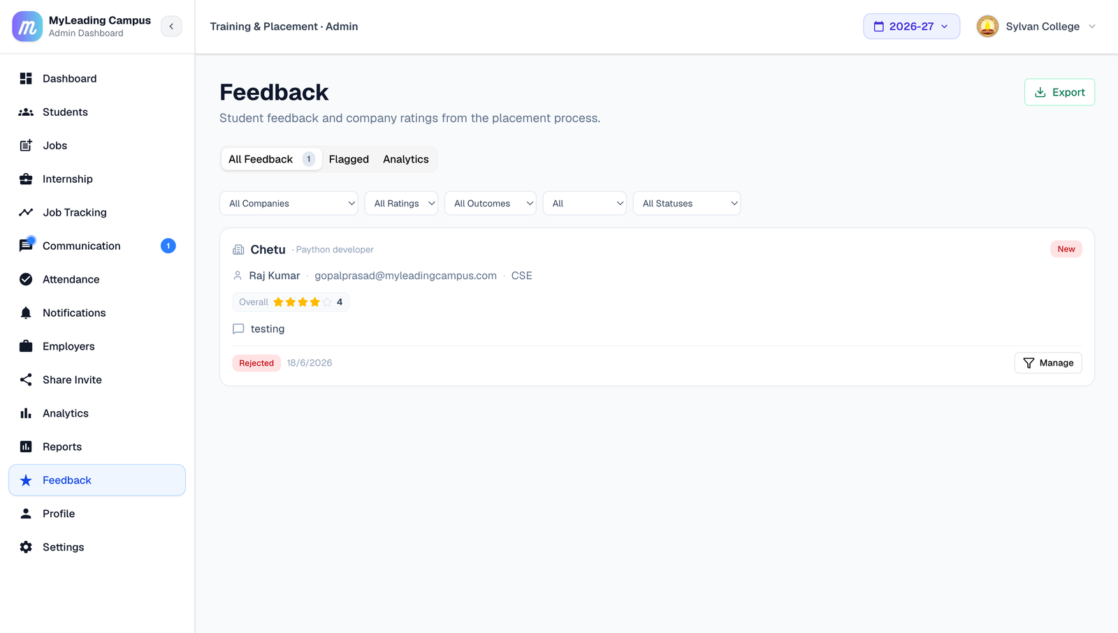 Student Feedback Analytics